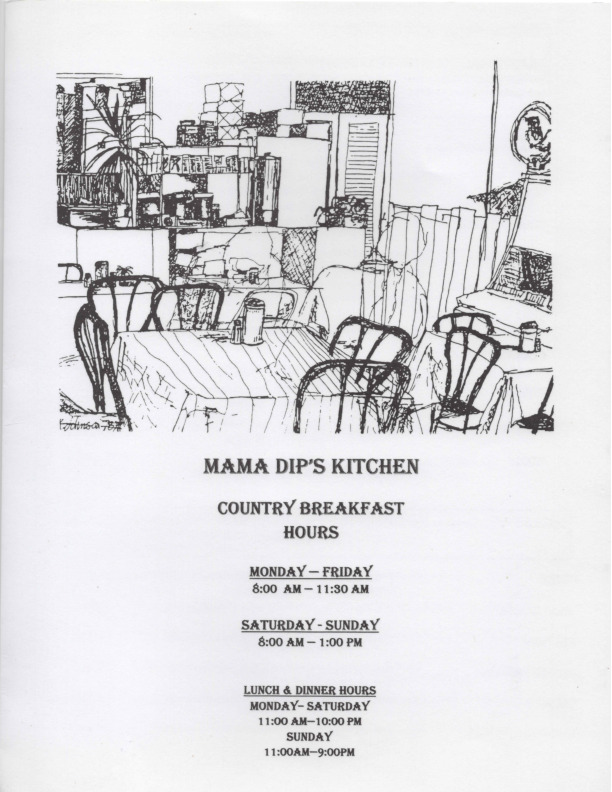 Mama Dip's Kitchen Menus Through the Years From the Rock Wall